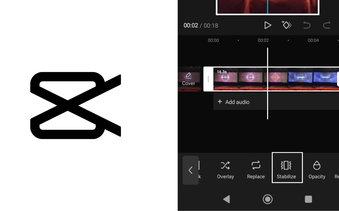 cara menstabilkan video di capcut
