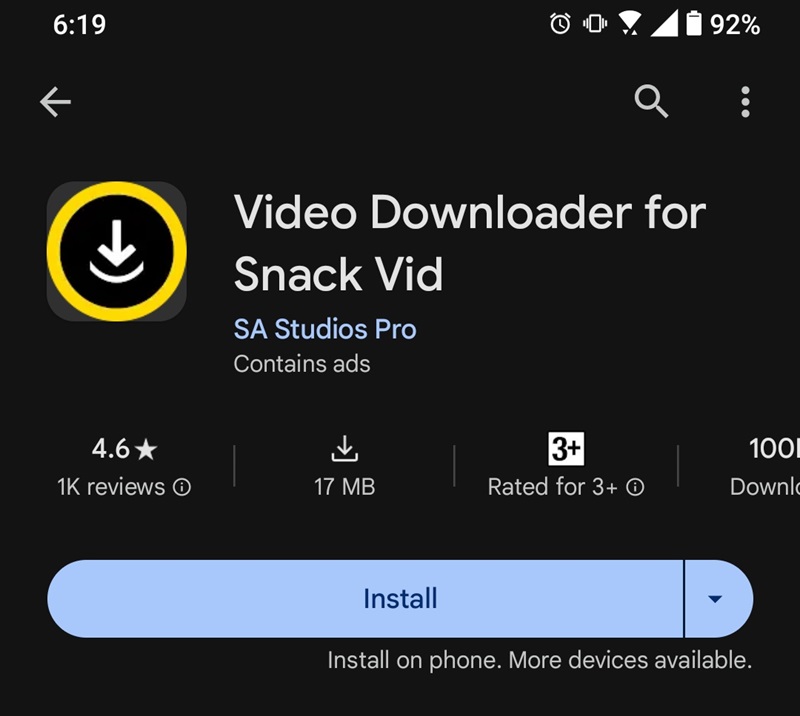 Cara Download Video Snack Video Via Aplikasi Play Store 1