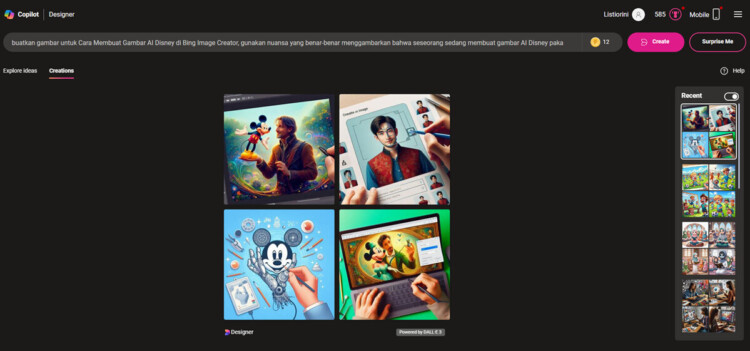 Cara Membuat Gambar AI Disney di Bing Image Creator, Lengkap dengan 12 Prompt