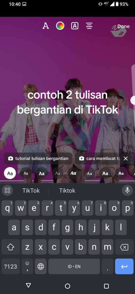 Cara Membuat Tulisan Bergantian di TikTok 9