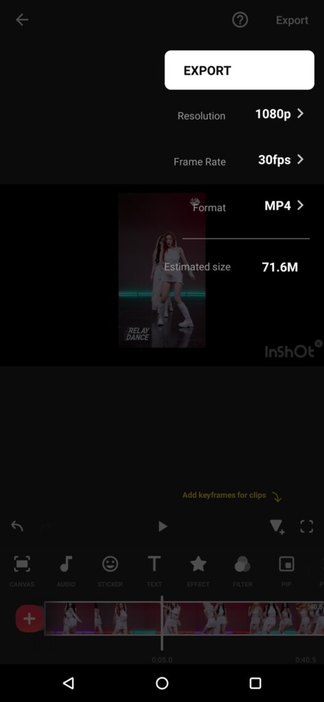 Cara Zoom Video di Inshot 9