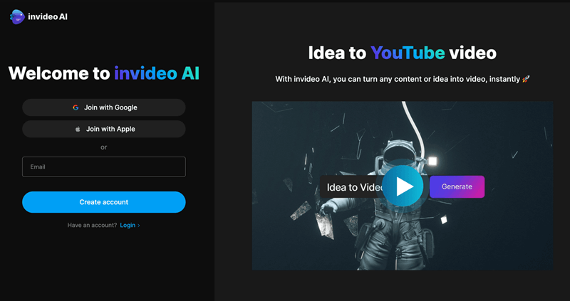 InVideo - aplikasi membuat video dengan ai