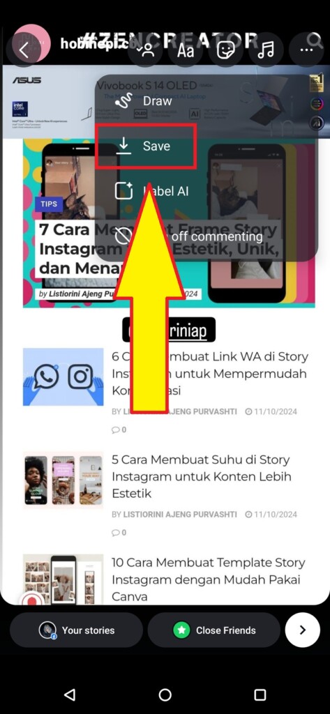 Cara Membuat Repost Story Instagram seperti iPhone 2