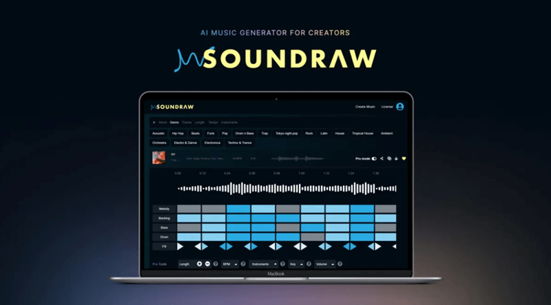 Soundraw - aplikasi AI membuat lagu gratis