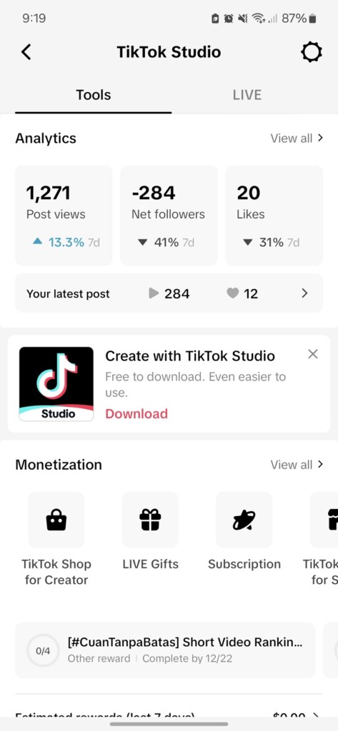 Cek Statistik Followers di TikTok 2