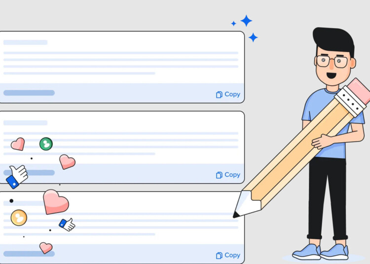 cara menulis caption facebook pakai ai
