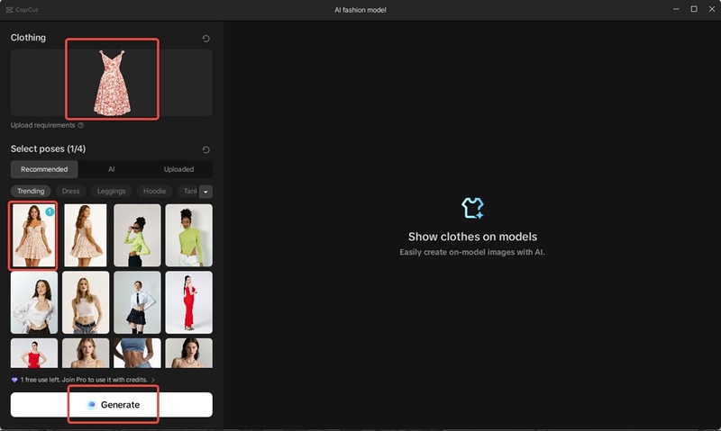 cara menggunakan AI Model Fashion CapCut 2
