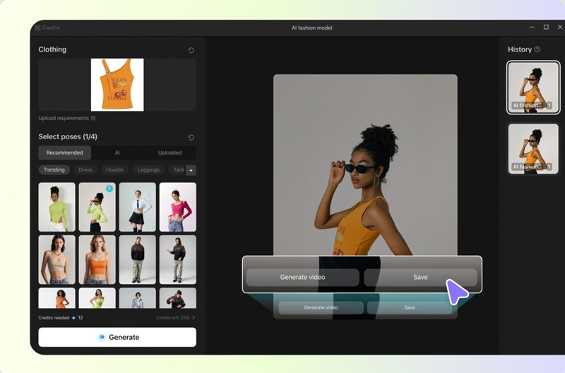 cara menggunakan AI Model Fashion CapCut 3