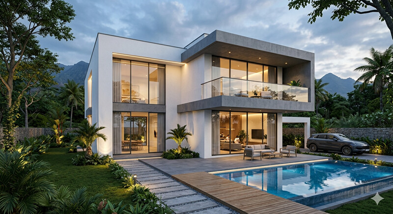 Prompt AI untuk Desain Rumah 2 Lantai