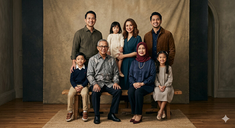 Prompt AI untuk Foto Keluarga Studio Formal